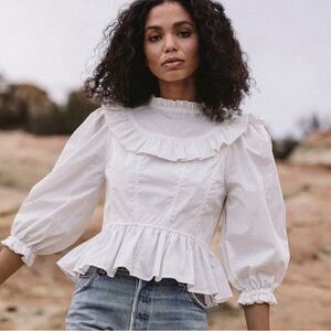 The Organic Prairie Blouse in Blanc